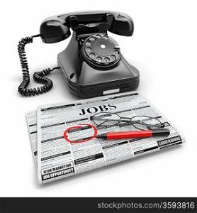 Jobs in Newspaper with phone 3d