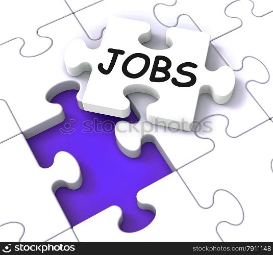 Jobs Puzzle Shows Vocational Guidance And Employment