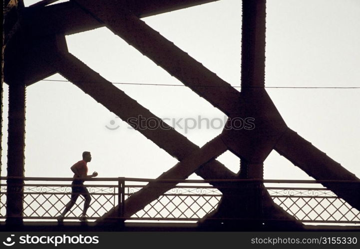 Jogger in Huge Industrial Structure