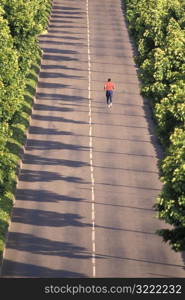 Jogging Down a Rural Highway