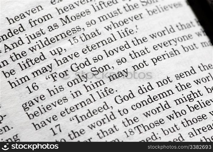 John 3:16 in the Christian Bible, For God so loved the world...