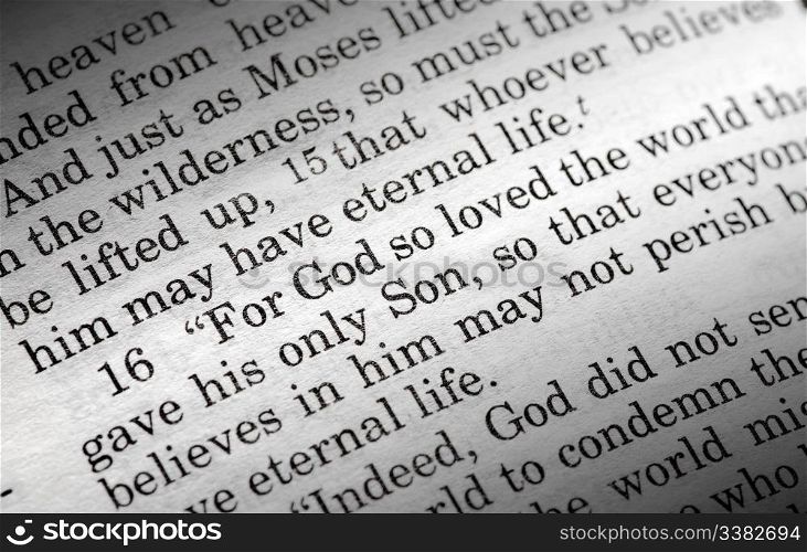 John 3:16 in the Christian Bible, For God so loved the world...