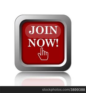 Join now icon. Internet button on white background