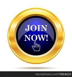Join now icon. Internet button on white background.