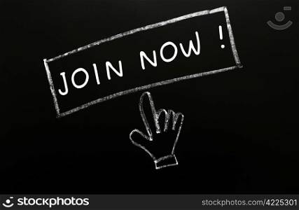 Join now with a cursor hand