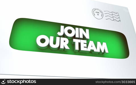 Join Our Team Recruitment Employment Invitation Envelope 3d Illustration