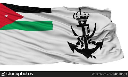 Jordan Naval Ensign Flag, Isolated On White Background. Jordan Naval Ensign Flag, Isolated On White
