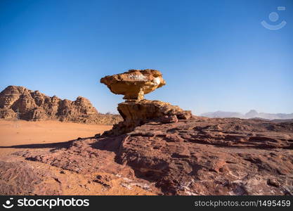 Jordanian desert mountain in Wadi Rum, Jordan