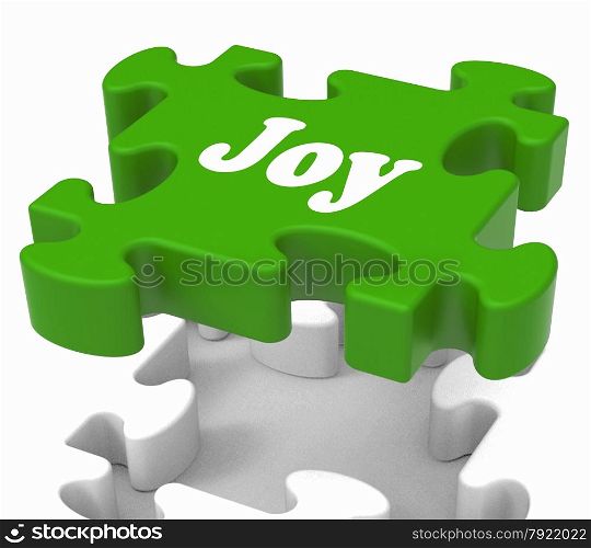 . Joy Puzzle Showing Cheerful Joyful And Enjoy