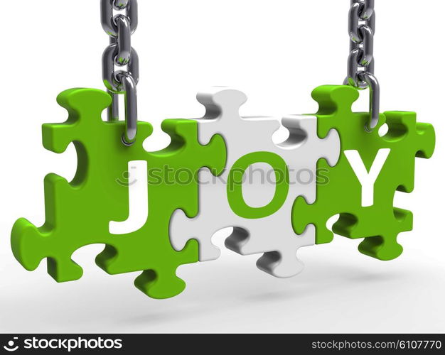 . Joy Puzzle Showing Fun Cheerful Joyful And Enjoy