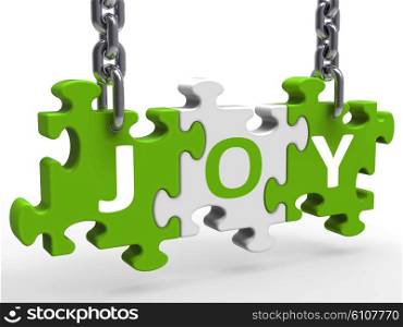 . Joy Puzzle Showing Fun Cheerful Joyful And Enjoy