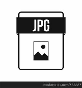 JPG file icon in simple style on a white background. JPG file icon, simple style