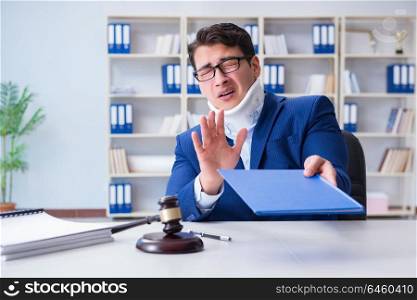 Judge in medical insurance concept