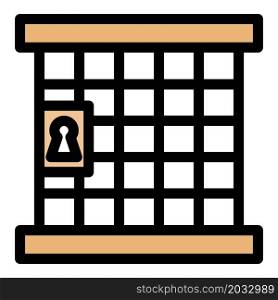 Judge prison gate icon. Outline judge prison gate vector icon color flat isolated. Judge prison gate icon color outline vector