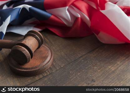 judge s gavel with flag