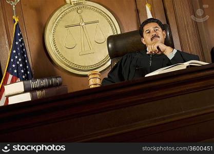 Judge sitting in court