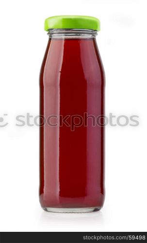 Juice bottle isolated on white background with clipping path
