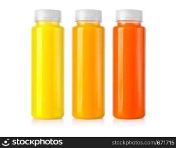 juice bottles on white background with clipping path