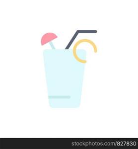 Juice, Drink, Food, Spring Flat Color Icon. Vector icon banner Template