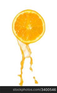 juice flows down from orange