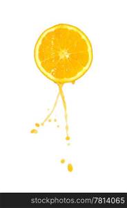 juice flows down from orange