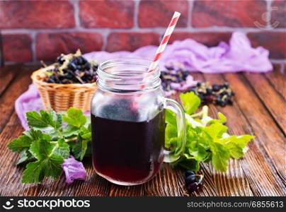 juice from black currant in the glass