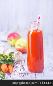 juice from fruits and vegetables in bottle