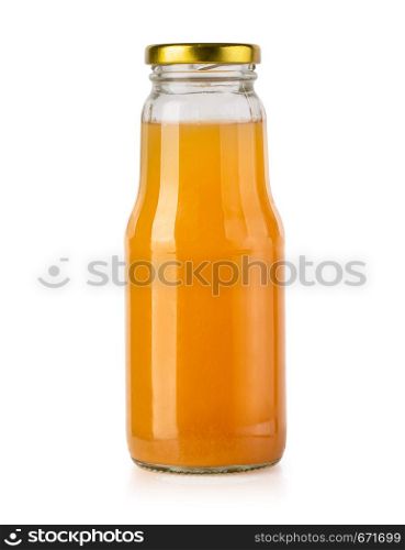 Juice glass bottle isolated on white with clipping path