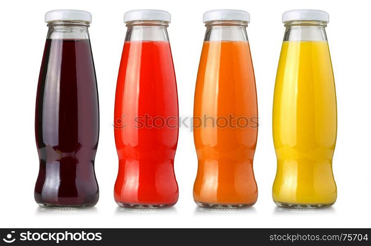 juice glass bottle isolated with clipping path