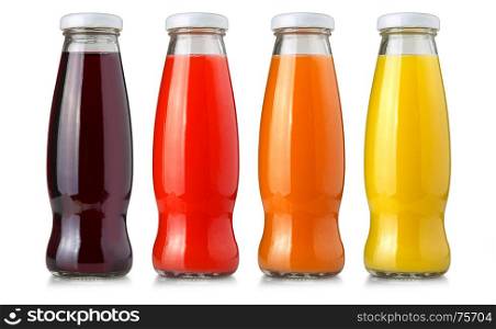 juice glass bottle isolated with clipping path