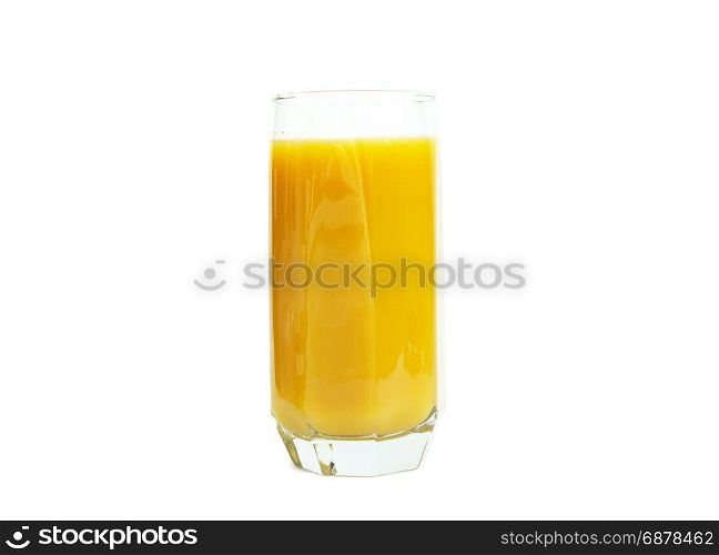 juice in glass isolated on white background