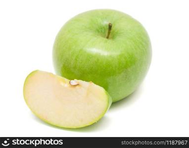 Juicy green apple isolated on white background. Green apple isolated on white background