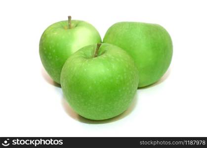 Juicy green apple isolated on white background. Green apple isolated on white background