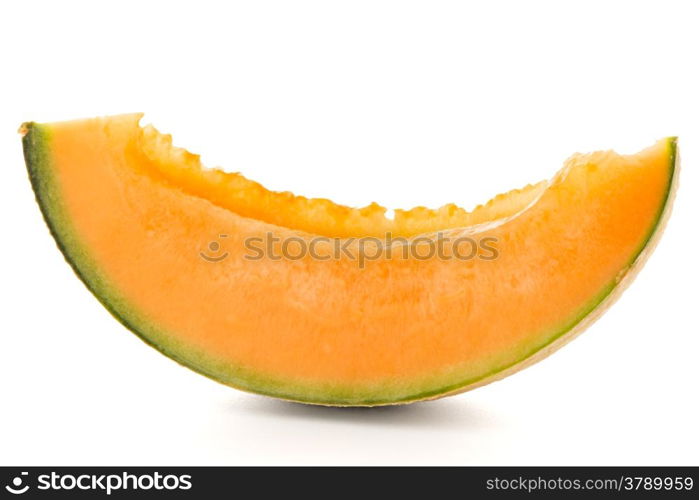 Juicy honeydew melon on a white background.