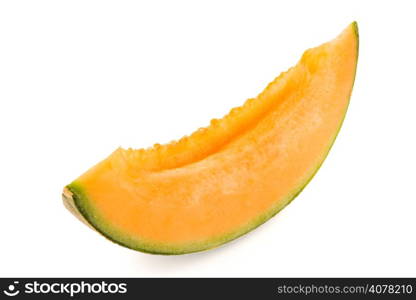 Juicy honeydew melon on a white background.