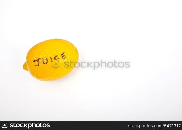 Juicy lemon over white background
