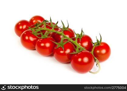 Juicy organic Cherry tomatoes isolated over white background