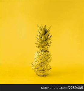juicy pineapple yellow background