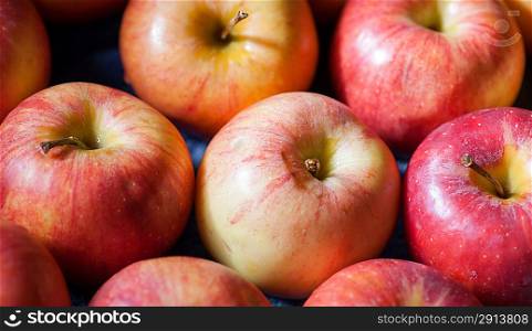 juicy red apples without leaves