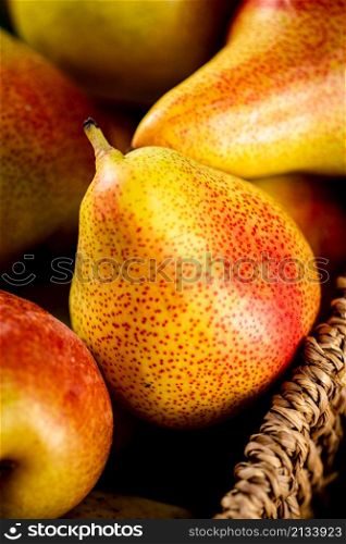 Juicy ripe pears. Macro background. High quality photo. Juicy ripe pears. Macro background.