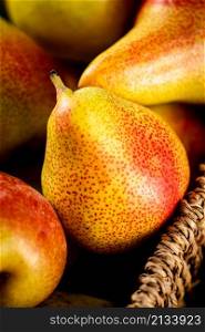 Juicy ripe pears. Macro background. High quality photo. Juicy ripe pears. Macro background.
