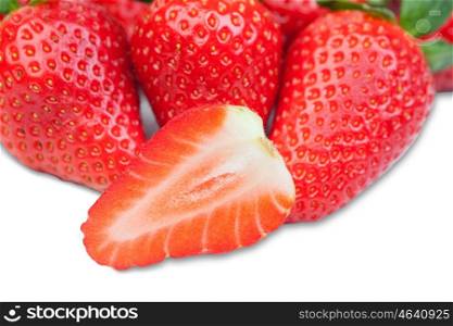 Juicy strawberry isolated on a white background