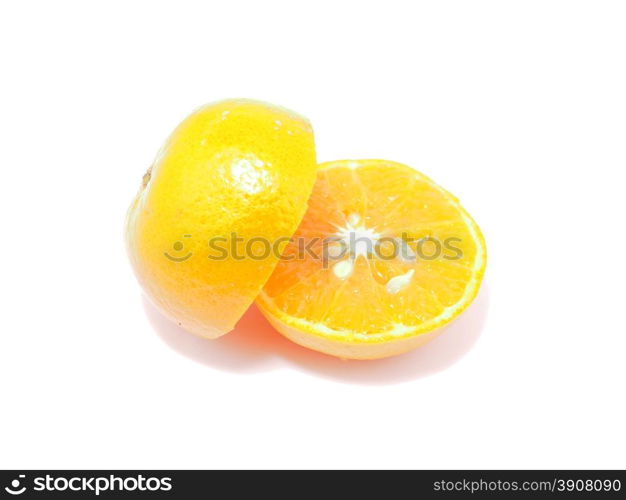 Juicy tangerine on a white background