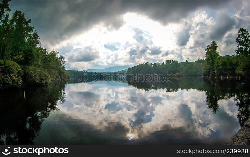 julian price lake with cloudy reflections in summer