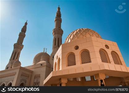 Jumeirah Mosque on a beautiful sunny day, Dubai, UAE.