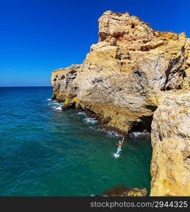 Jumping in ocean