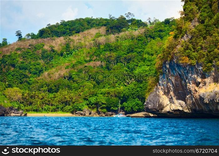 jungle island in Andaman Sea, Krabi, Thailand