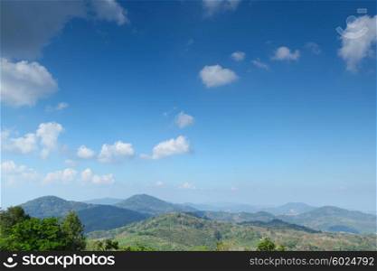Jungle mountains in Thailand. Panoramic views of jungle mountains in Thailand