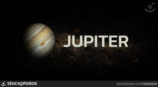 Jupiter on space background. Elements of this image furnished by NASA.