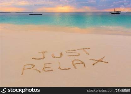 Just Relax sign in Nungwi north of Zanzibar island.Tanzania.